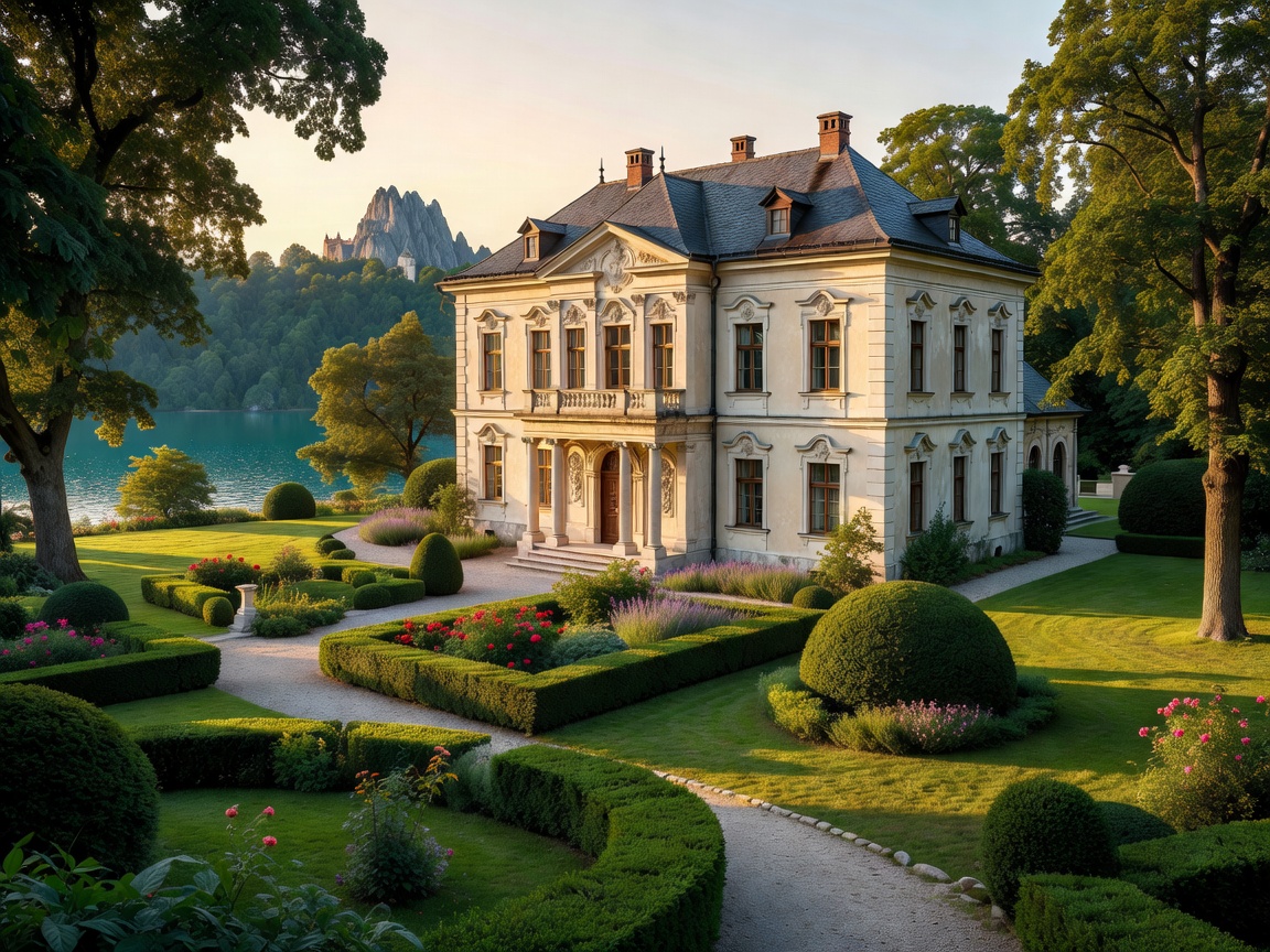 Elegant Austro-Hungarian heritage villa surrounded by garden landscape at Bled